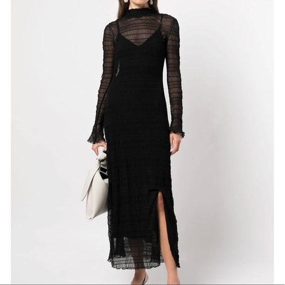 Jonathan Simkhai Standard smocked-detail long-sleeved dress - Picture 2 of 10